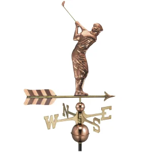 Golfer Weathervane - Polished Copper by Good Directions