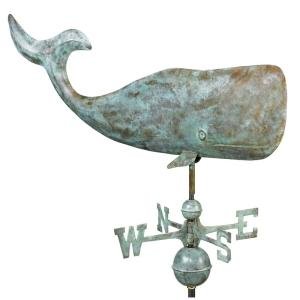 37"Whale Weathervane - Blue Verde Copper by Good Directions