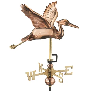 Blue Heron Garden Weathervane - Polished Copper w/Garden Pole by Good Directions(Retired)