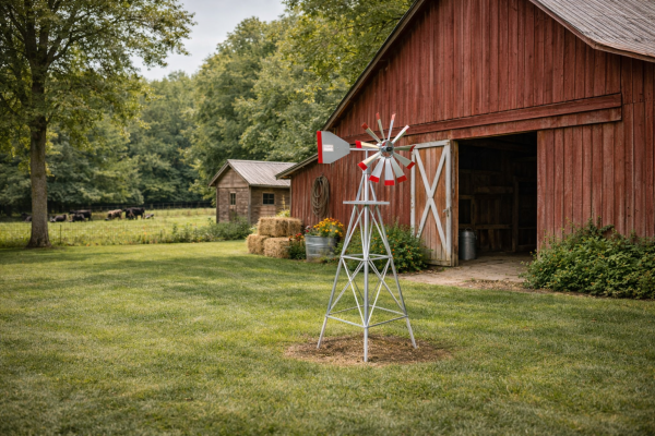 Six Foot Ornamental (6 ft.) Aluminum Windmill – WeatherVanes.com