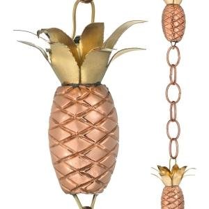 Pineapple Rain Chain - Polished Copper by Good Directions