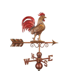 Bantam Rooster Weathervane - Pure Copper Hand Finished Multi-Color Patina