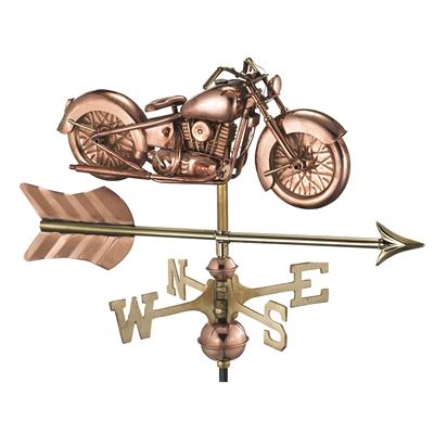 Cottage Sized Motorcycle Pure Copper Handcrafted Weathervane-4684