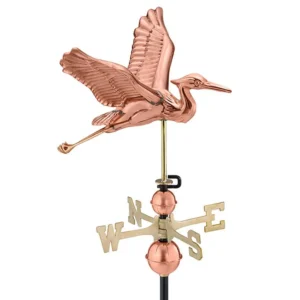 Blue Heron Weathervane - Pure Copper By Good Directions