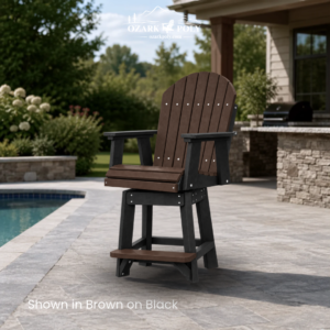 BrownonBlackCounterHeightSwivelChair